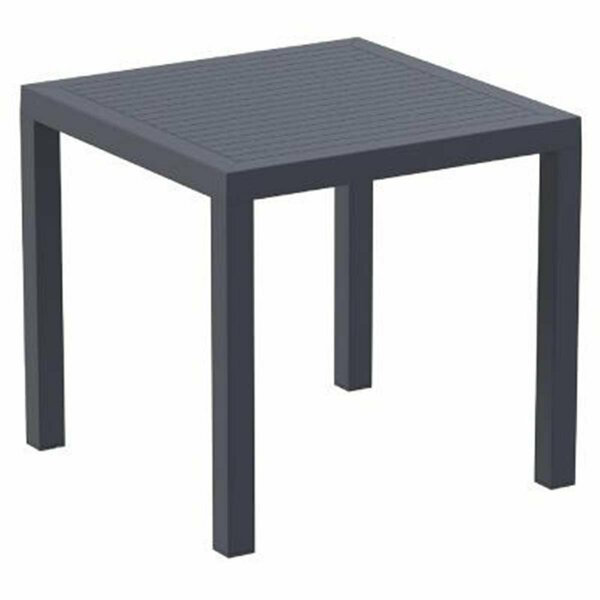 Fine-Line 31 in. Ares Resin Square Dining Table, Dark Gray FI214007